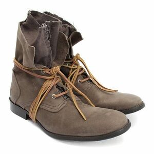 John Fluevog Headliner March Zip-Up Canvas Lined Leather Boots | US 9.5